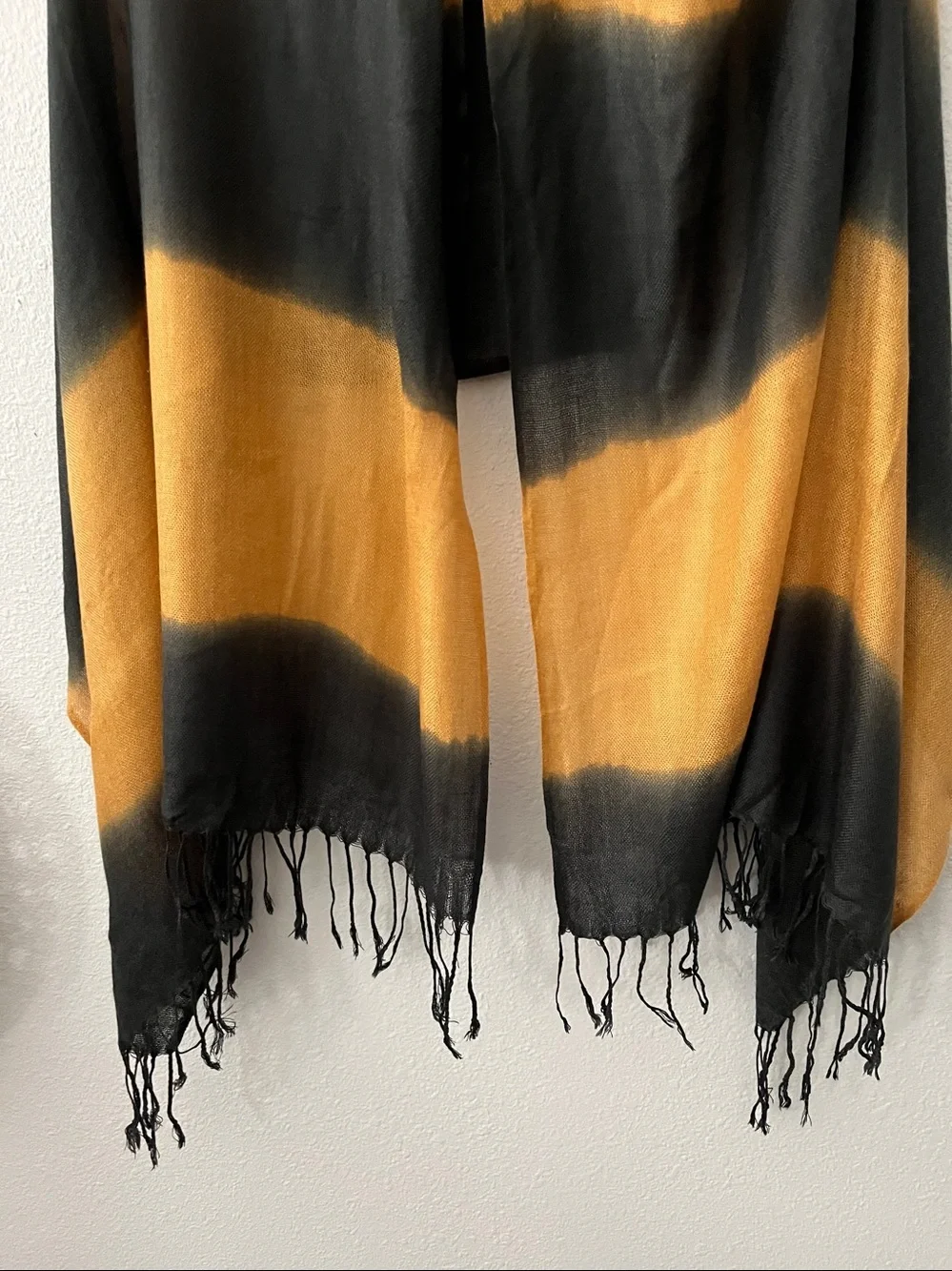 Soft  Dark Blue and Gold Tie-Dye Wrap Scarf - Brand Unspecified Oversized $22